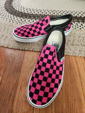 Vans Slip-On Checkerboard Pink and Black